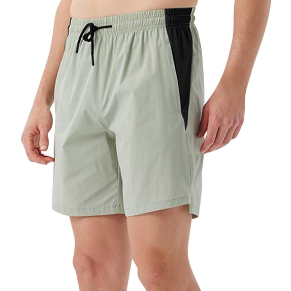 Men's Athletic Shorts 7" Inseam Quick Dry Color Block Short Pants, Above Knee Length Performance Workout Bottoms with Elastic Waistband for Running & Fitness