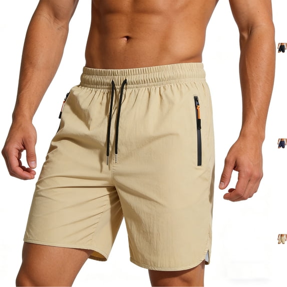 Men's Athletic Shorts 7" Inseam Quick Dry Running Short Pants, Performance Summer Workout Training Basketball Shorts with Zipper Pockets for Outdoor Active Sports
