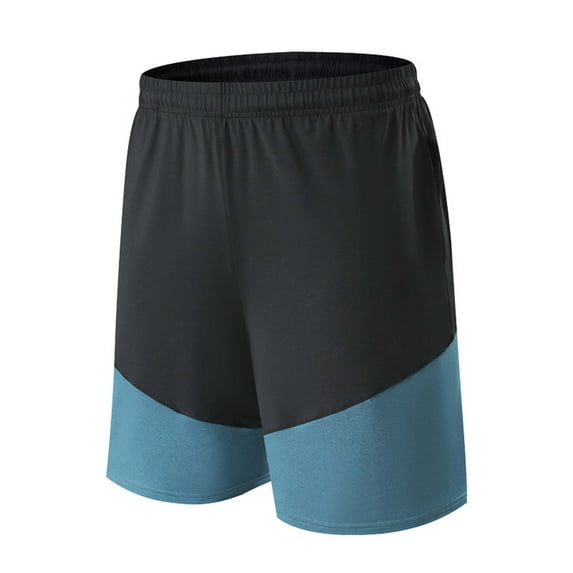 Men's Athletic Shorts Casual Loose Fit Elastic Waist Drawstring Colorblock Running Basketball Shorts with Pockets
