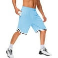 thumbnail image 1 of Men's Athletic Shorts Long Basketball with Zipper Pocket 11 Inch Mesh Sports Play Basketball Court Star Fitness Sports Gym Blue Shorts XL, 1 of 3
