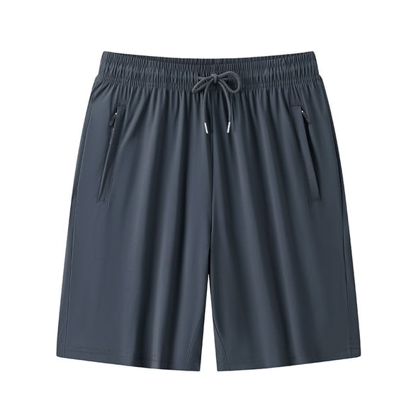 Men's Athletic Shorts, Loose-Fit, Lightweight Running Workout Gym Shorts with Zipper Pockets Basketball Athletic Shorts (Grey, 5XL)