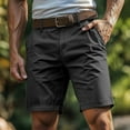 thumbnail image 1 of Men's Athletic Shorts Men's Solid Color Sports Fitness Outdoors Shorts Zipper Pockets Button Shorts Black XL, 1 of 4