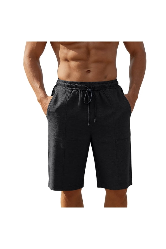 Men's Athletic Shorts Performance Quick Dry Workout Short Pants, 9" Inseam Summer Lightweight Breathable Regular Fit Elastic Waist Drawstring Short Pants with Pockets