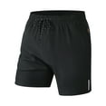 thumbnail image 1 of ZQUUVOU Men's Athletic Shorts Solid Color Sports Training Breathable Shorts Zipper Pockets Black, 1 of 9