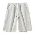 thumbnail image 1 of Men's Athletic Shorts Solid Loose Elastic Waist Drawstring Closure Side Pockets Relaxed Fit 5 Inch Summer Sports Shorts Silver 4XL, 1 of 6
