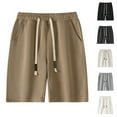 thumbnail image 1 of Men's Athletic Shorts Work Shorts for Men Men Leisure Versatile Solid Color Pocket Drawstring Elasticity Waist Shorts White XL, 1 of 3
