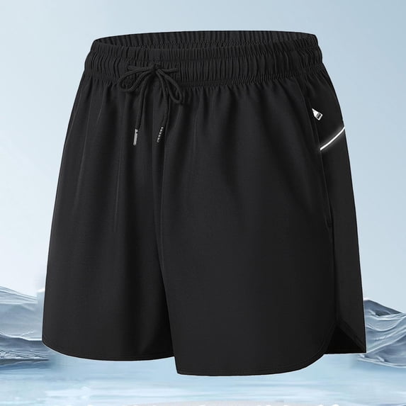 Men's Athletic Shorts with Hidden Zipper and Drawstring Leisure Solid Color Loose And Comfortable Motion Straight-leg Work Shorts, S-3XL