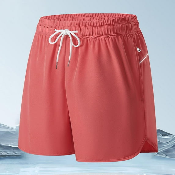 Men's Athletic Shorts with Hidden Zipper and Drawstring Leisure Solid Color Loose And Comfortable Motion Straight-leg Work Shorts, S-3XL