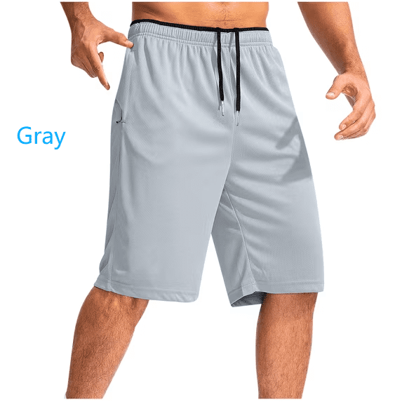 Men's Athletic Shorts with Pockets 11" Long Basketball Shorts Lightweight Quick Dry Gym Workout Shorts