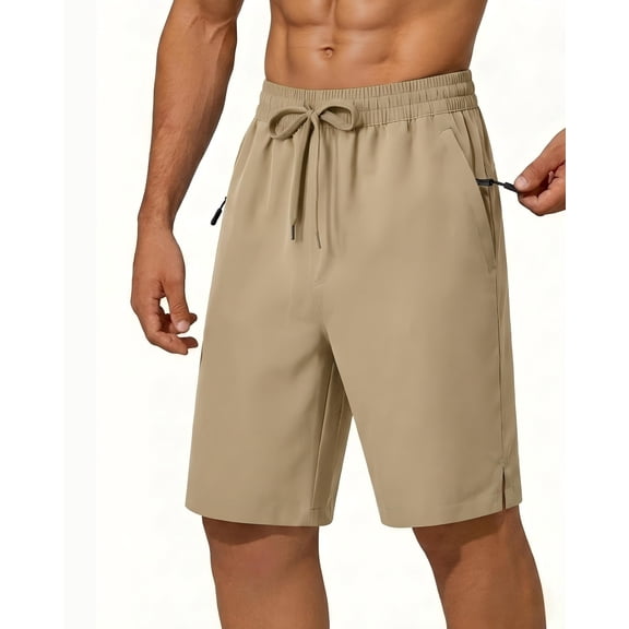 Men's Athletic Shorts with Zipper Pockets Lightweight Drawstring Stretch for Workout Gym Basketball 30-42