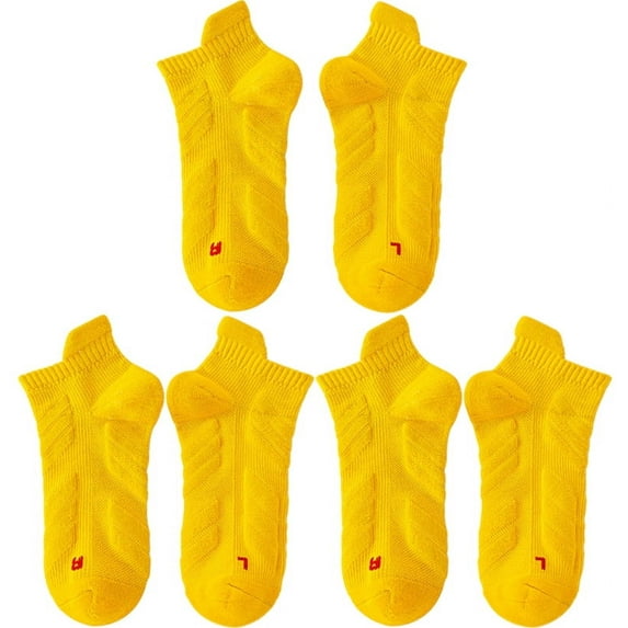 Men's Athletic Socks,Anti Slip Sweat Absorbing Yellow Soccer Socks,Socks For Men Summer 3 Pairs