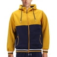 thumbnail image 1 of Men's Athletic Sport Casual Running Jogging Gym Two Tone Sweat Tracksuit Gym Set (L, Unique 3 Navy Yellow), 1 of 4