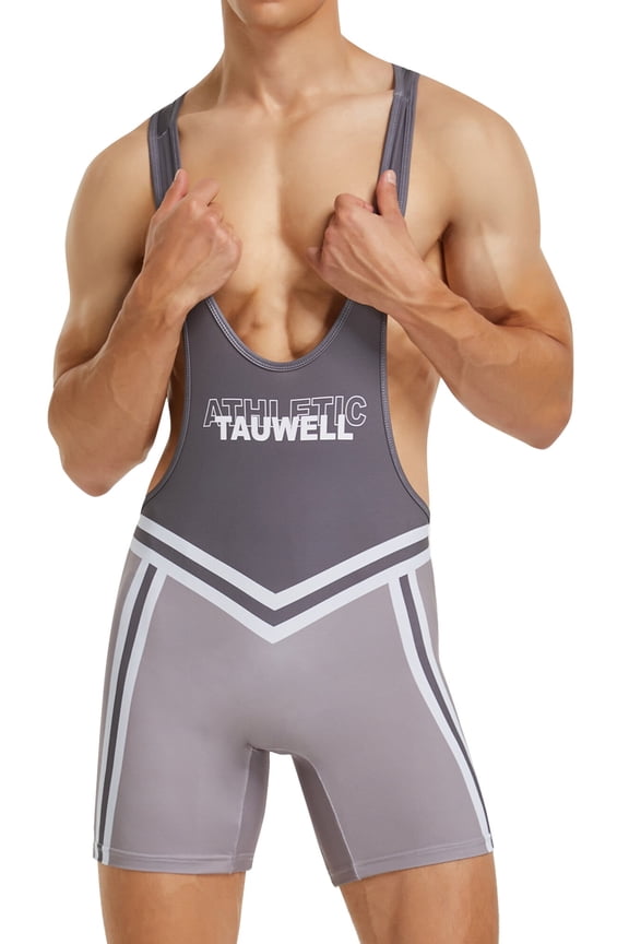 Men's Athletic Supporters Sports Underwear Bodysuit Jumpsuit Wrestling Wrestling Singlets Sport Bodysuit Casual Leotard Outfit Jockstrap Grey Large