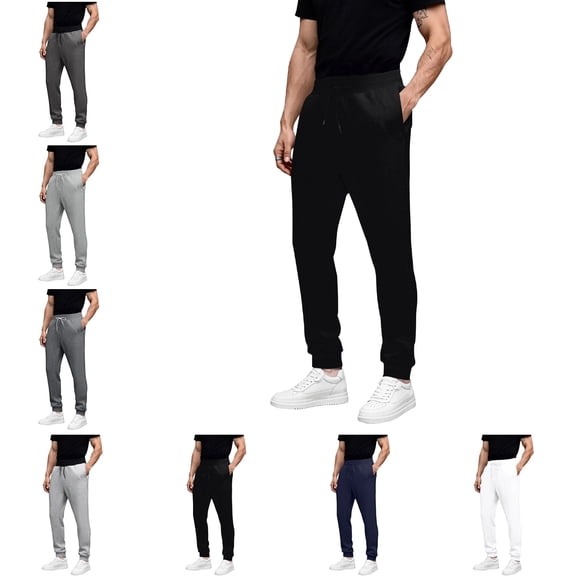 Men's Athletic Sweatpants Jogger Pants with Elastic Waist Black M