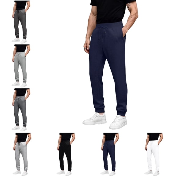 Men's Athletic Sweatpants Jogger Pants with Elastic Waist Navy XL