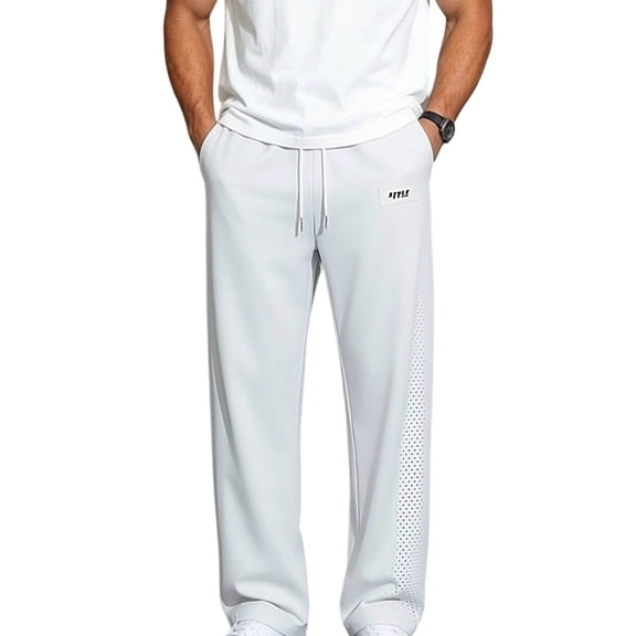 Men's Athletic Sweatpants With Pockets Lightweight Quick Dry Mesh Workout Pants Open Bottom Trackpants For Casual