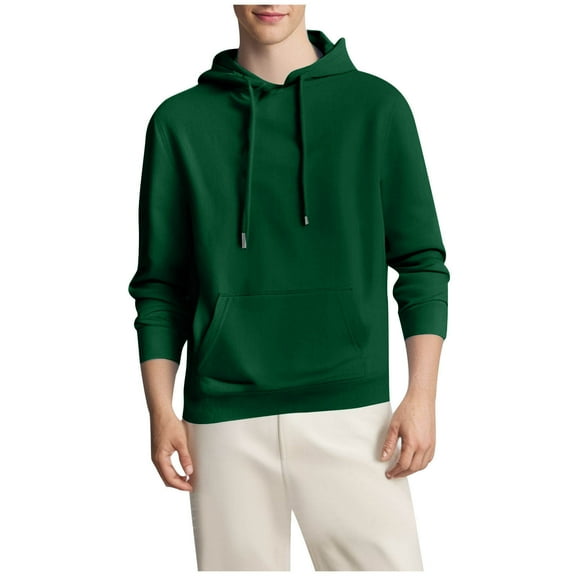 Men's Athletic Sweatshirts Trendy Long Sleeve Top Moisture Wicking Drawstring Hoodies with Pocket Army Green L