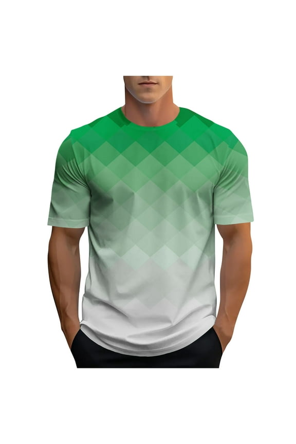 Men's Athletic T-Shirt Performance Gym Shirt Quick Dry Wicking Running Workout Short Sleeve Tops Green XL