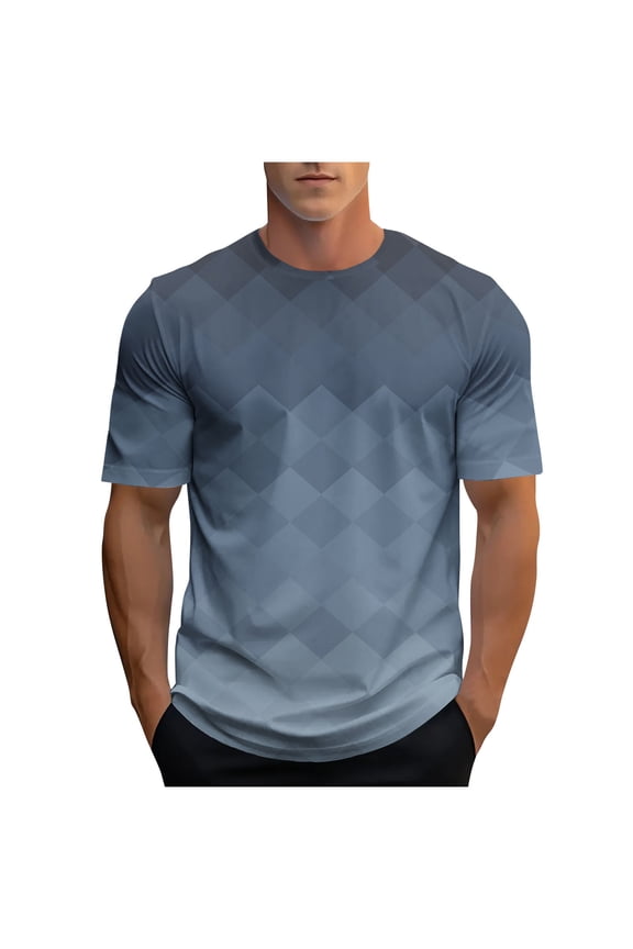 Men's Athletic T-Shirt Performance Gym Shirt Quick Dry Wicking Running Workout Short Sleeve Tops Navy L