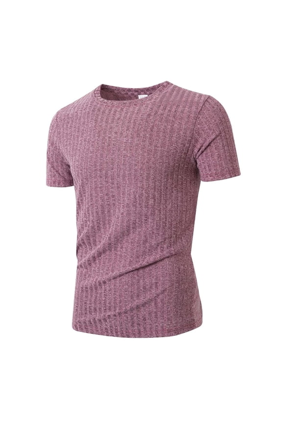 Men's Athletic T-Shirt, Workout Gym Tee, Stretch Breathable Performance Top, Solid Color Casual Short Sleeve Shirt