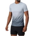 thumbnail image 1 of Men's Athletic T-Shirts Gradient Ombre Short Sleeve Crew Neck Slim Fit Workout Top Performance Quick Dry Lightweight Stretch Tee for Running Training Outdoor Bodybuilding Fitness, 1 of 9