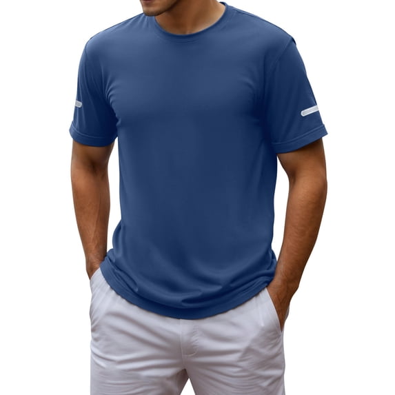 Men's Athletic T Shirts Slim Fit Round Neck Tees for Sports Workout Gym Running Comfortable Breathable Short Sleeve Shirts Men's Loose Fit Casual Fashion Shirt