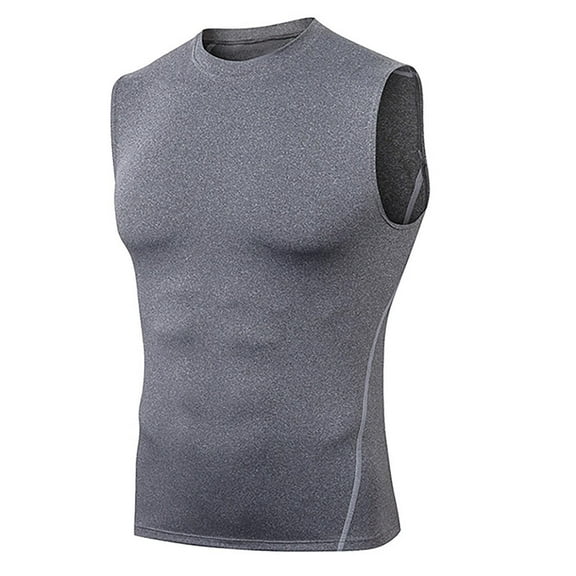 ZQUUVOU Men's Athletic Tank Tops Solid Color Trendy Fitness Sports Slim Tank Basic Tops Gray