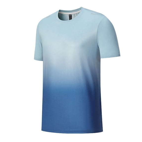 Dawwoti Men's Athletic Tees Sports T-shirt Gradient Color Crew Neck