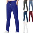 thumbnail image 1 of Men's Athletic Track Pants Lightweight Tapered Leg Bottoms Drawstring Elastic Waist with Pockets for Running Workout Fall, 1 of 4