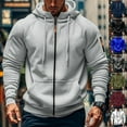 thumbnail image 1 of Men's Athletic Workout Jacket Fashion Sweatshirt Pockets - Oversized Hoodies for Fall Casual Wear, Sports Events, and Holiday Gatherings,White,S, 1 of 4
