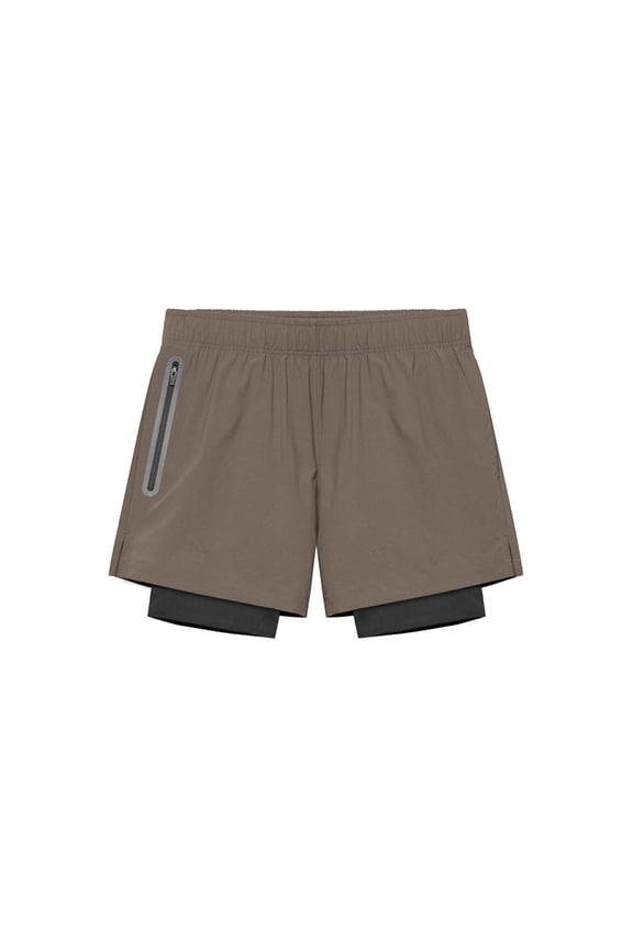 Men's Athletic Workout Shorts 2 in 1 with Compression Liner, 5" Quick Dry Running Short Pants Performance Activewear for Marathon Running