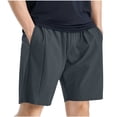 thumbnail image 1 of Men's Athletic Workout Shorts 8" Inseam Mesh Side Vents Performance Short Pants for Running Training Exercise Lightweight Quick Dry Breathable Fitness with Pockets, 1 of 5
