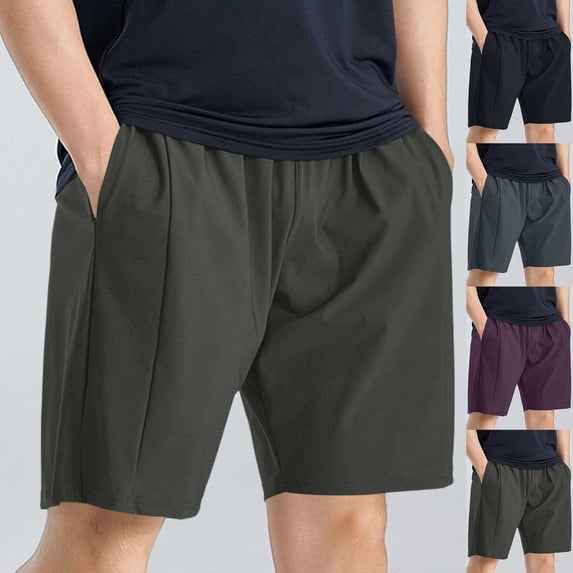 Men's Athletic Workout Shorts 8" Inseam Mesh Side Vents Performance Short Pants for Running Training Exercise Lightweight Quick Dry Breathable Fitness with Pockets