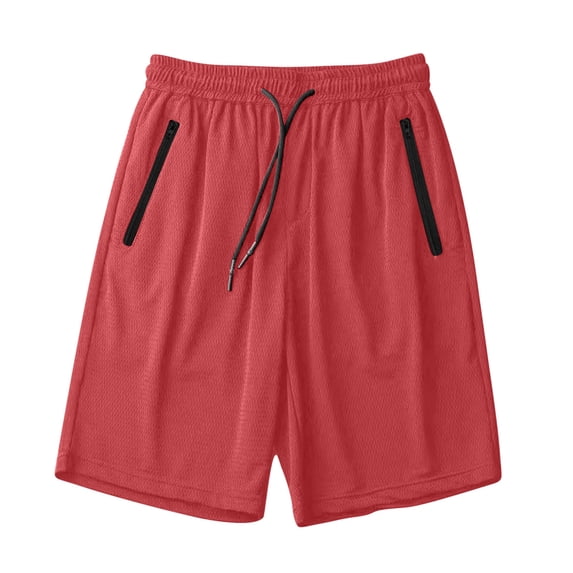 Men's Athletic Workout Shorts for Men with Zipper Pockets Summer Quick-Dry Ligthweight Breathable Short Pants for Basketball Training 7" Inseam Plus Size