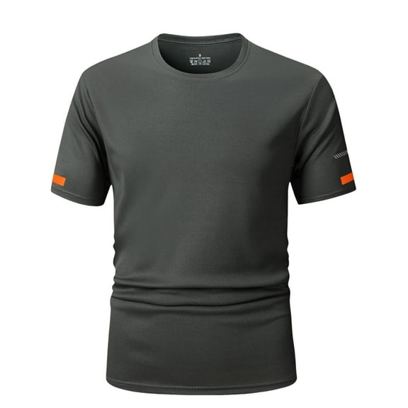 Men's Athletic Workout T-Shirt Casual Solid Short Sleeve Plus Size Loose Shirt Round Neck Breathable Running Tee