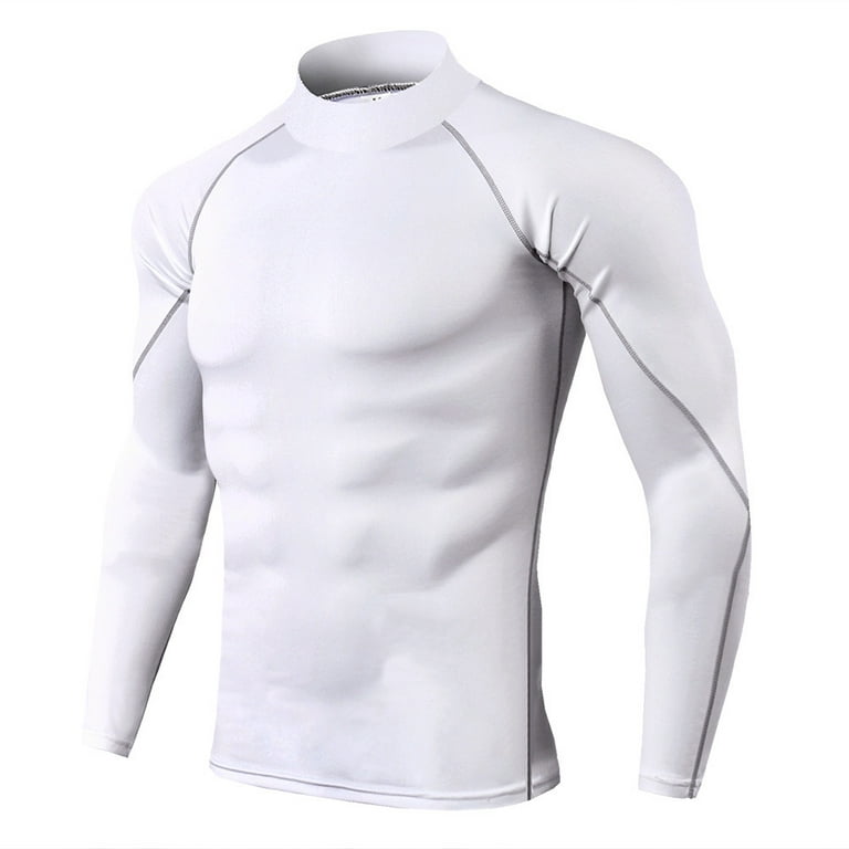 Men's Athletic high neck fitness Long Sleeve Compression