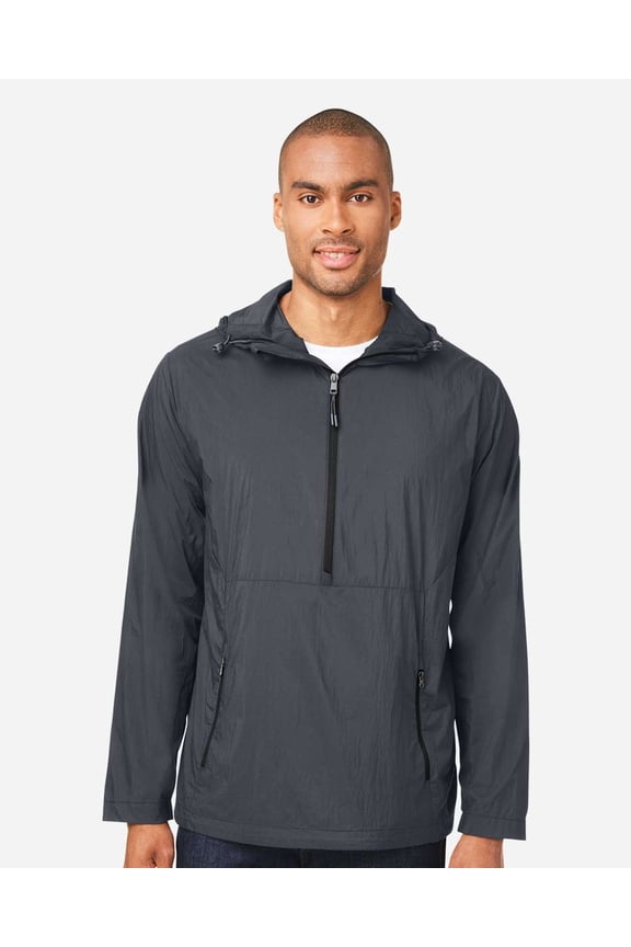 NE810 Men's Aura Lightweight Packable Anorak-Carbon/ Black-2XL