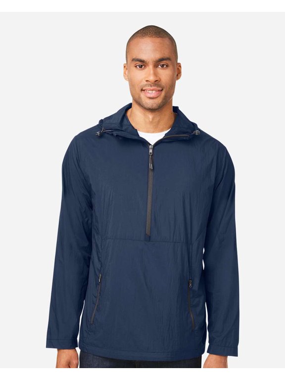NE810 Men's Aura Lightweight Packable Anorak-Classic Navy/ Carbon-3XL