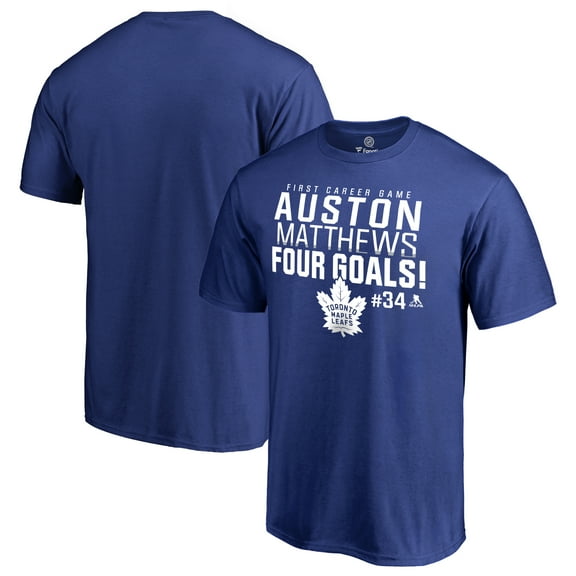 Men's Auston Matthews Royal Toronto Maple Leafs Four Goals T-Shirt