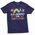 thumbnail image 1 of Men's Autism Awareness Tee T-shirt Autism is a Journey not a destination Tee shirt Autistic Gifts (3X-Large Navy Blue), 1 of 7