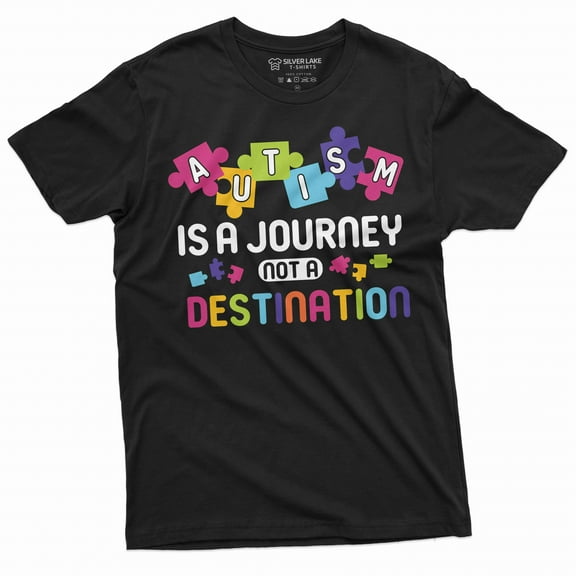 Men's Autism Awareness Tee T-shirt Autism is a Journey not a destination Tee shirt Autistic Gifts (4X-Large Black)