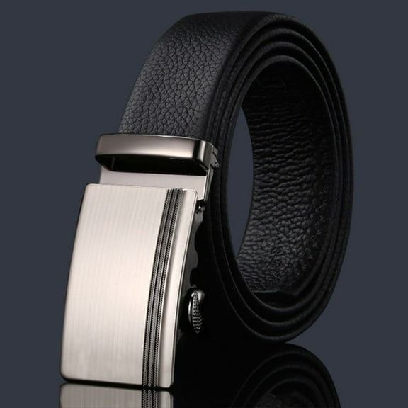 Men's Automatic Buckle Leather Belt - Adjustable 120Cm Waist Strap for Casual & Formal Wear (Brown/Black) Clearance, Yubnlvae Mens Belt, Belt Leather, Slide Belt with Easier , J, One Size
