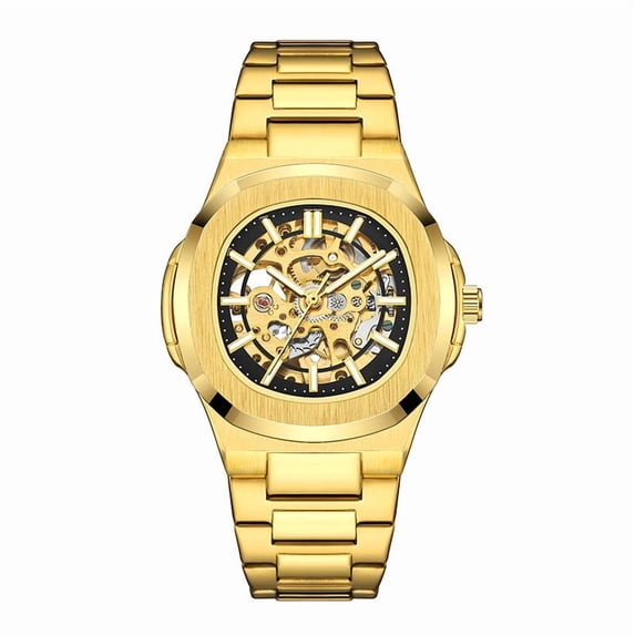 Men's Automatic Mechanical Skeleton Watch,Stainless Steel Bracelet Wrist Watch