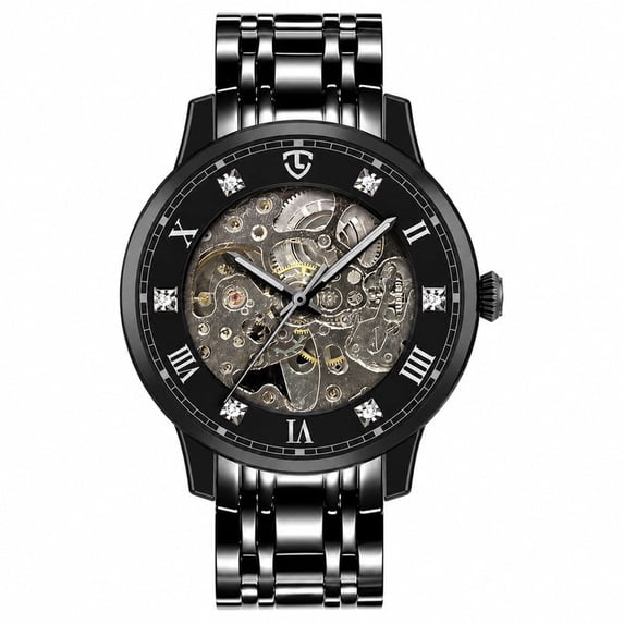 Men's Automatic Mechanical Watch with Stainless Steel Band,Luminous Hands,Self Winding Man Watch Waterproof Business Watches Gift for Men