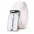 thumbnail image 1 of Men's Automatic Ratchet Belt, 1.38" Wide PU Leather Dress Belt, No-Hole Adjustable Business Belt for Jeans and Dress Pants, Black Brown White - TRISJEM, 1 of 8