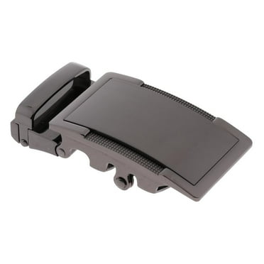 Men's Automatic Slide Buckle Ratchet Belt Buckle for Belt Strap Gray