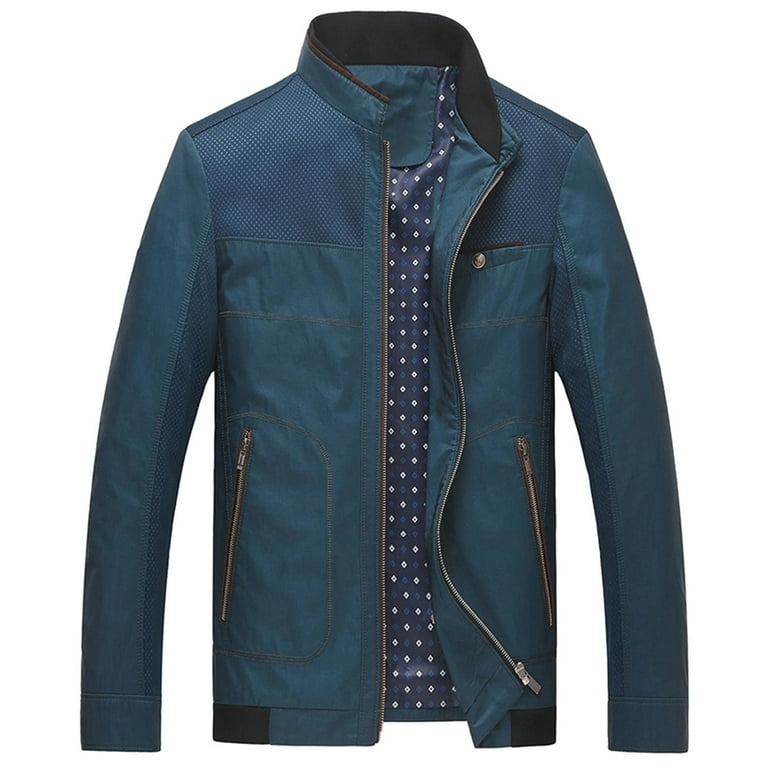 Men s Autumn And Winter Basic Mass Casual Business Slim Stand Collar Light Jacket Walmart