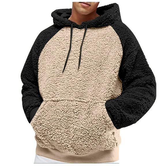 Men's Autumn And Winter Casual Solid Color Hooded Sweater With Large Pocket Top