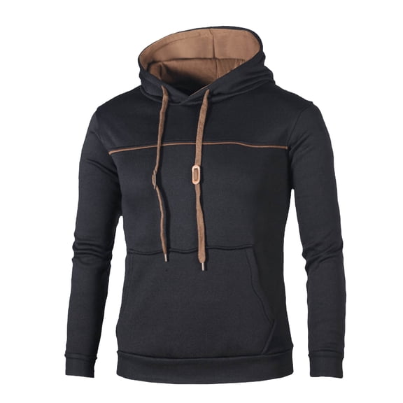 Men's Autumn And Winter Fashion Casual Hooded Lace Up Pocket Pullover Long Sleeve Sweater