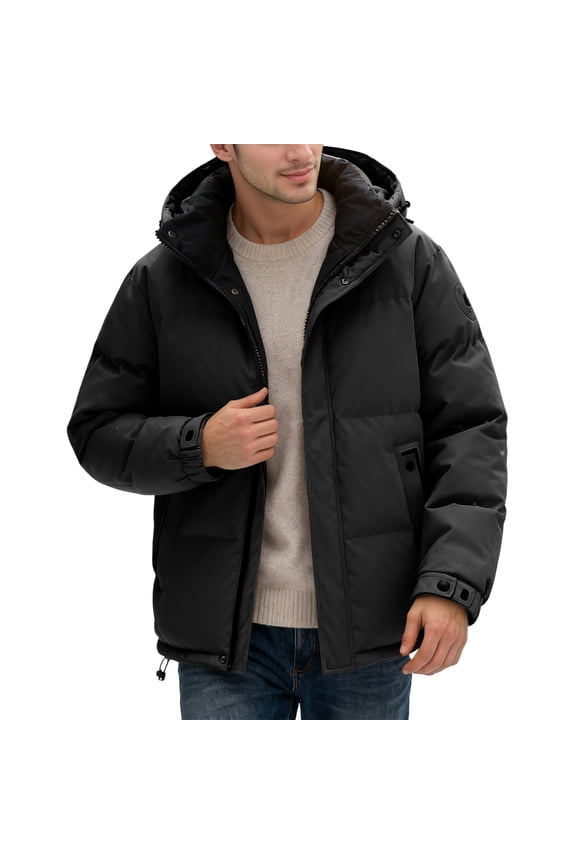 Men's Autumn And Winter Hooded Thickened Outdoor Casual Style Coat